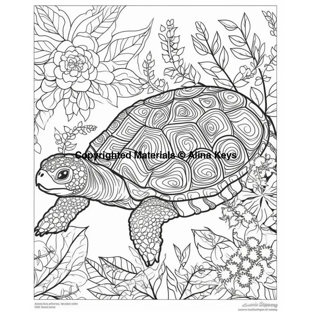 intricate designed turtle coloring pages