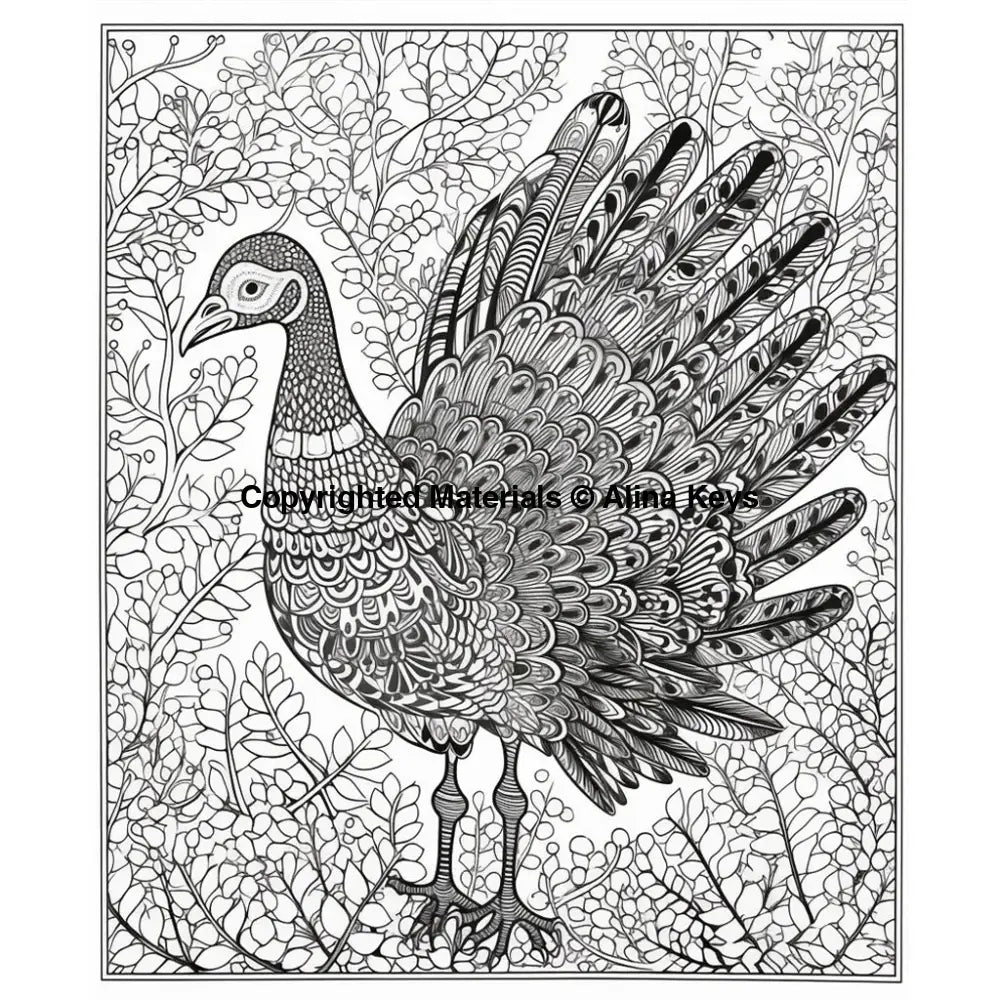 intricate design peacock coloring pages