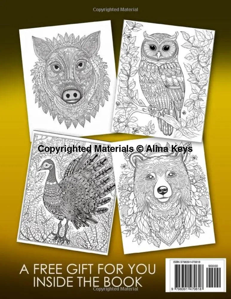 Animals of the Forest Coloring Book Back Cover