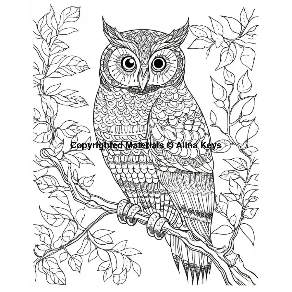 intricate pattern owl coloring pages