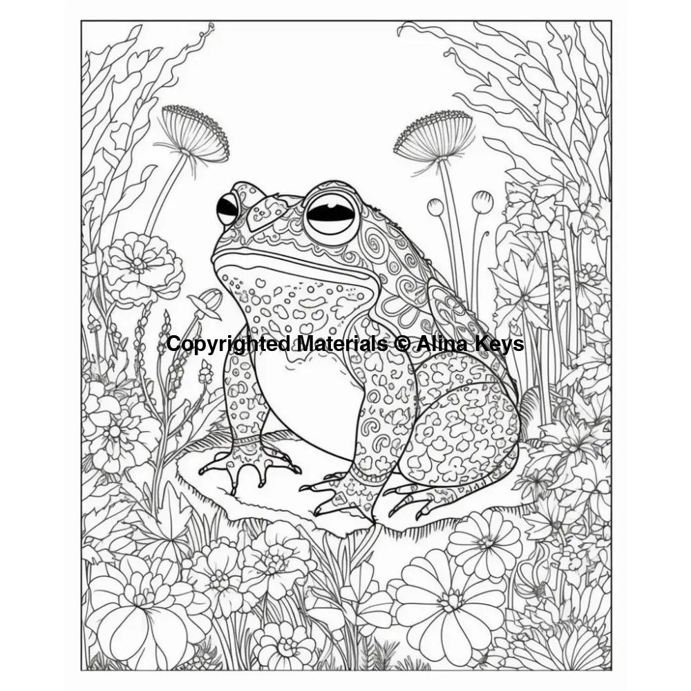 intricate design frog coloring pages