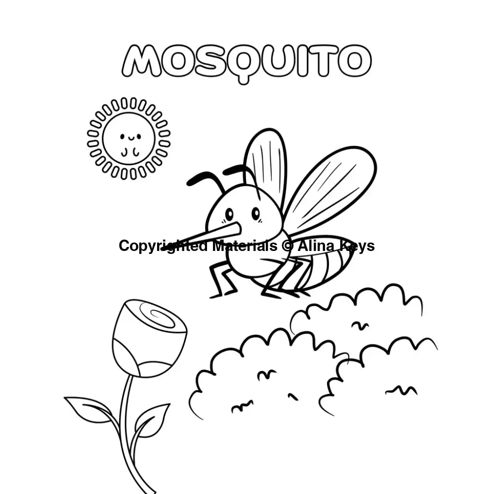Mosquito Coloring Pages