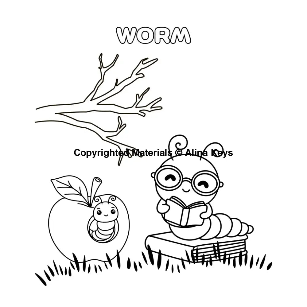 Worm Coloring Pages