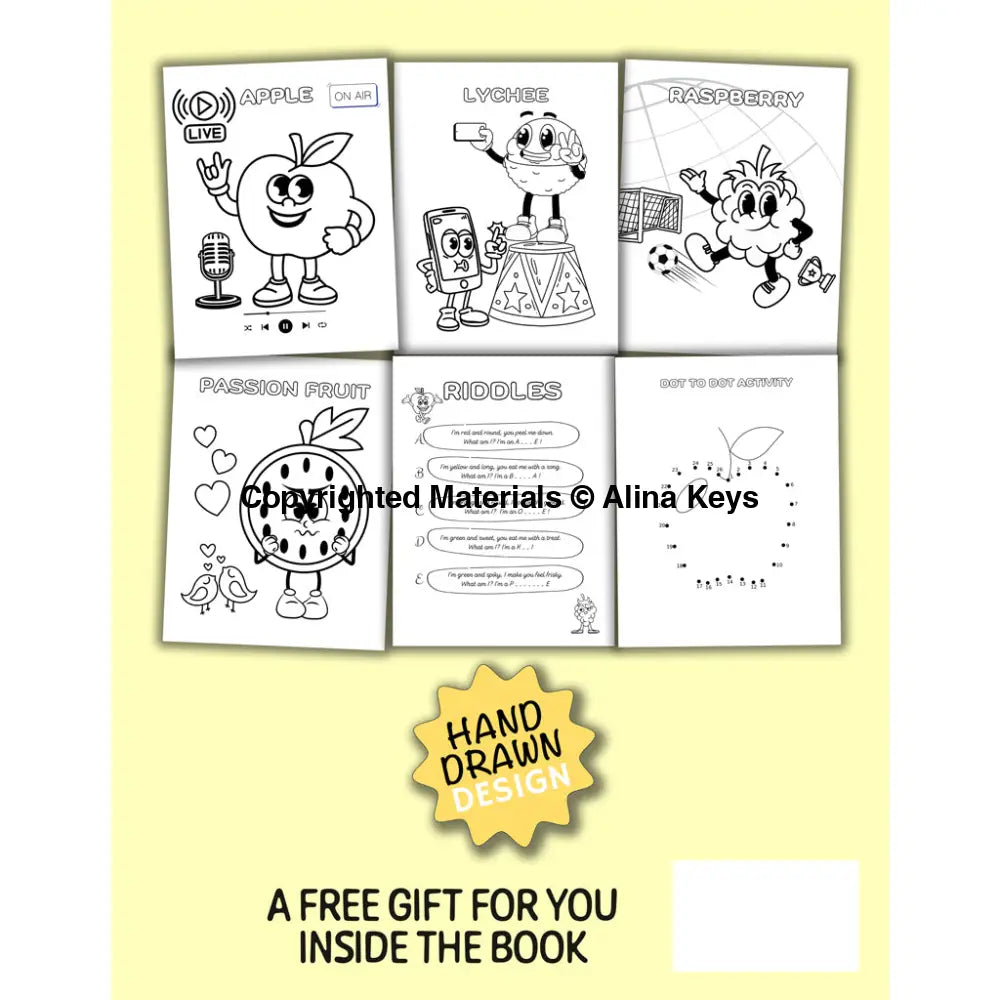 Funny Fruits Coloring Book Back