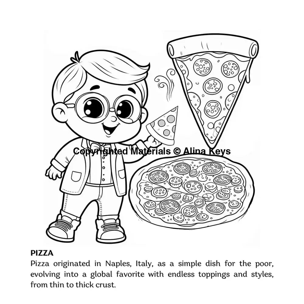 italian pizza coloring pages