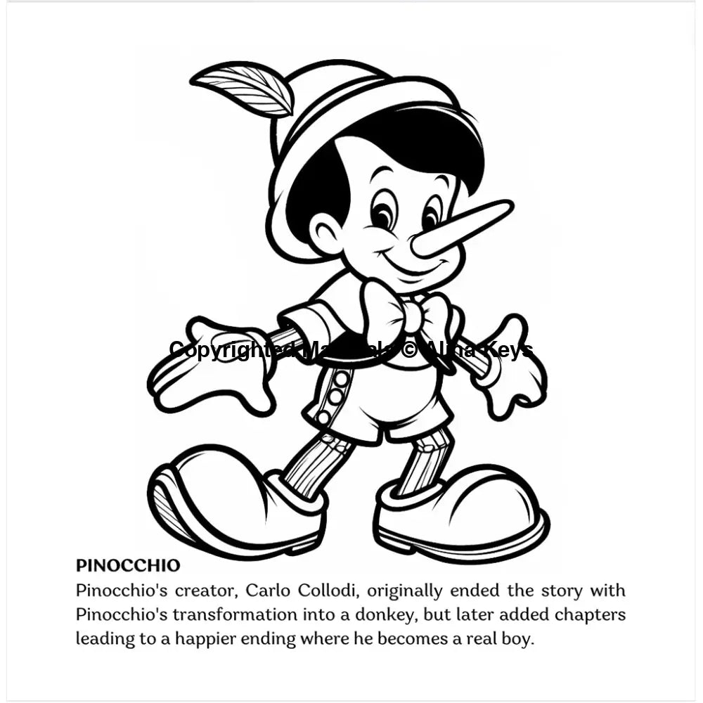 pinocchio carlo collodi coloring page
