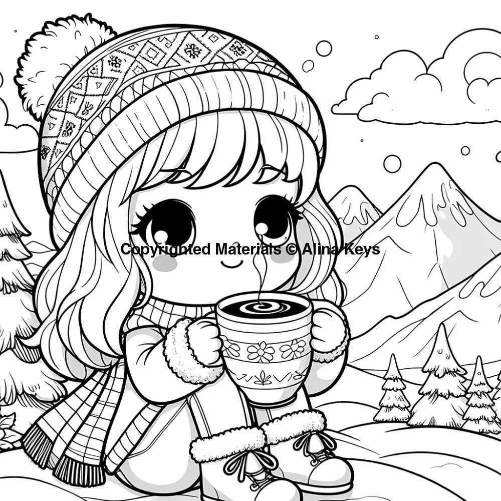 snowy mountain coloring pages kids