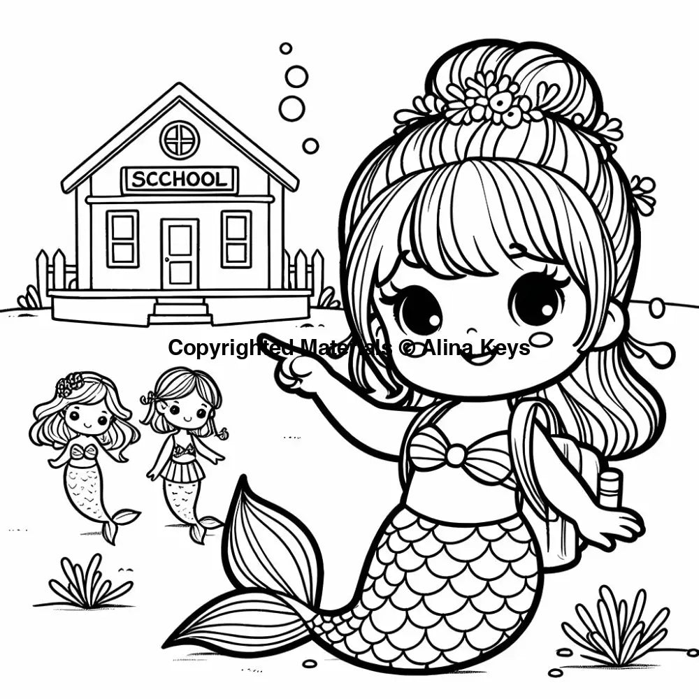 pretty little mermaids coloring pages