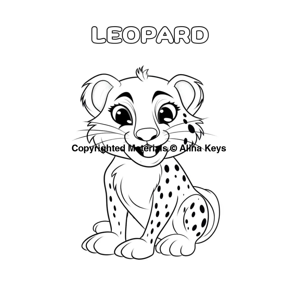 Leopard Coloring Page for Kids