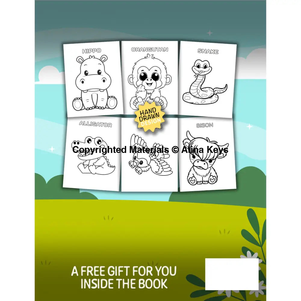 Wild Animals Coloring Book Back Cover