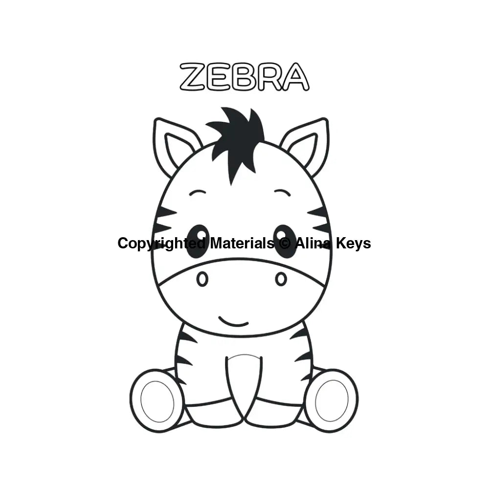 Cute Zebra Coloring Page