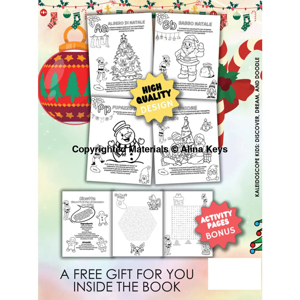 Abc Alphabet Of Traditional Christmas Coloring Book For Kids Books