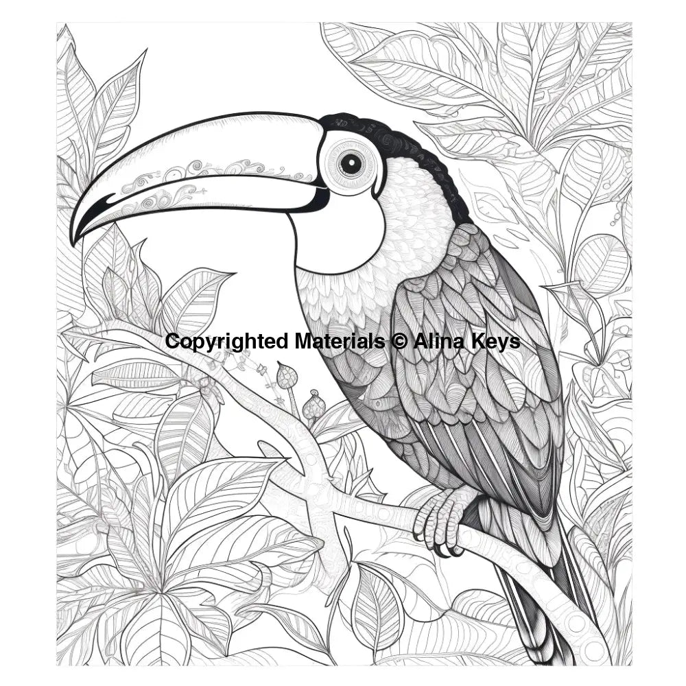 intricate pattern toucan coloring pages