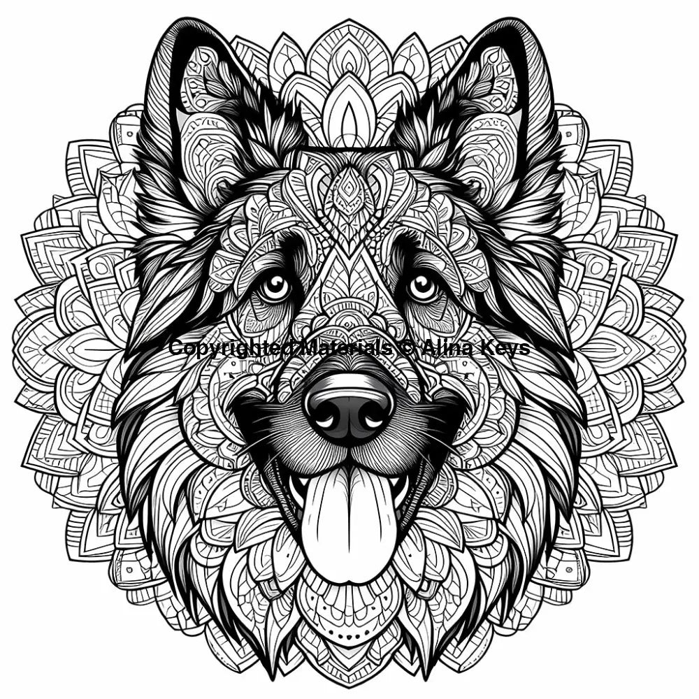 intricate design german shepherd dog coloring pages