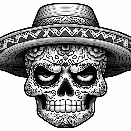the day of the dead skull coloring page