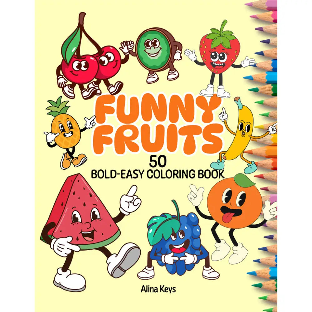 Funny Fruits Coloring Book Front