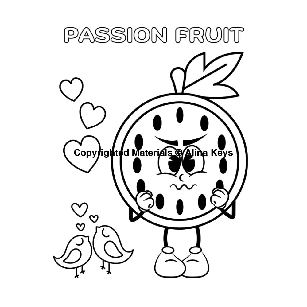 Passion Fruit Coloring Page