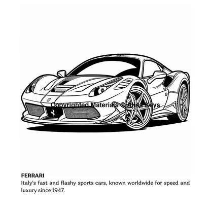 ferrari car coloring pages