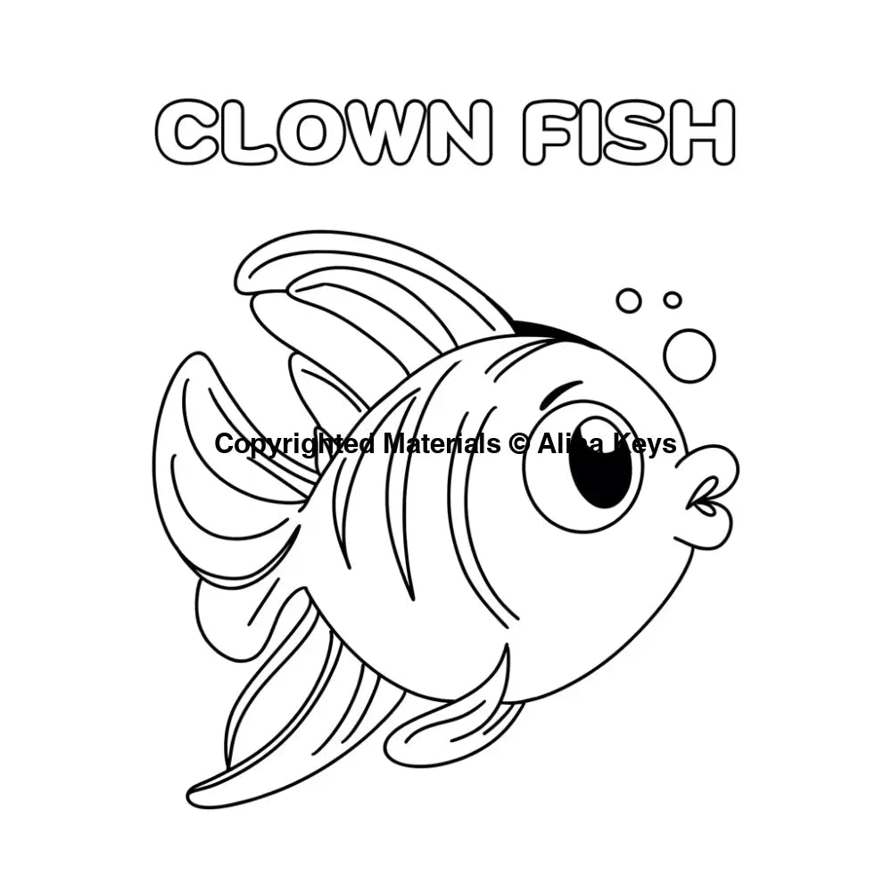Clown Fish Coloring Pages for Kids