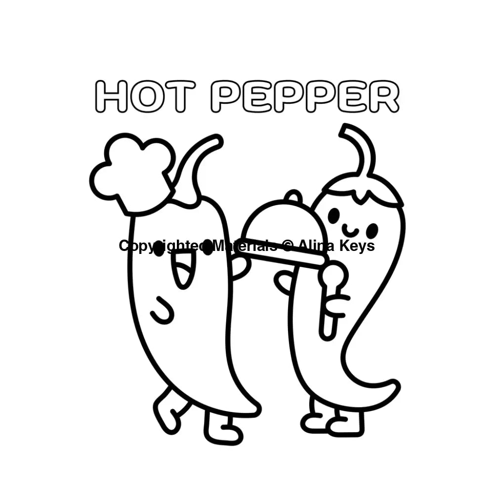 Hot Pepper Coloring Page