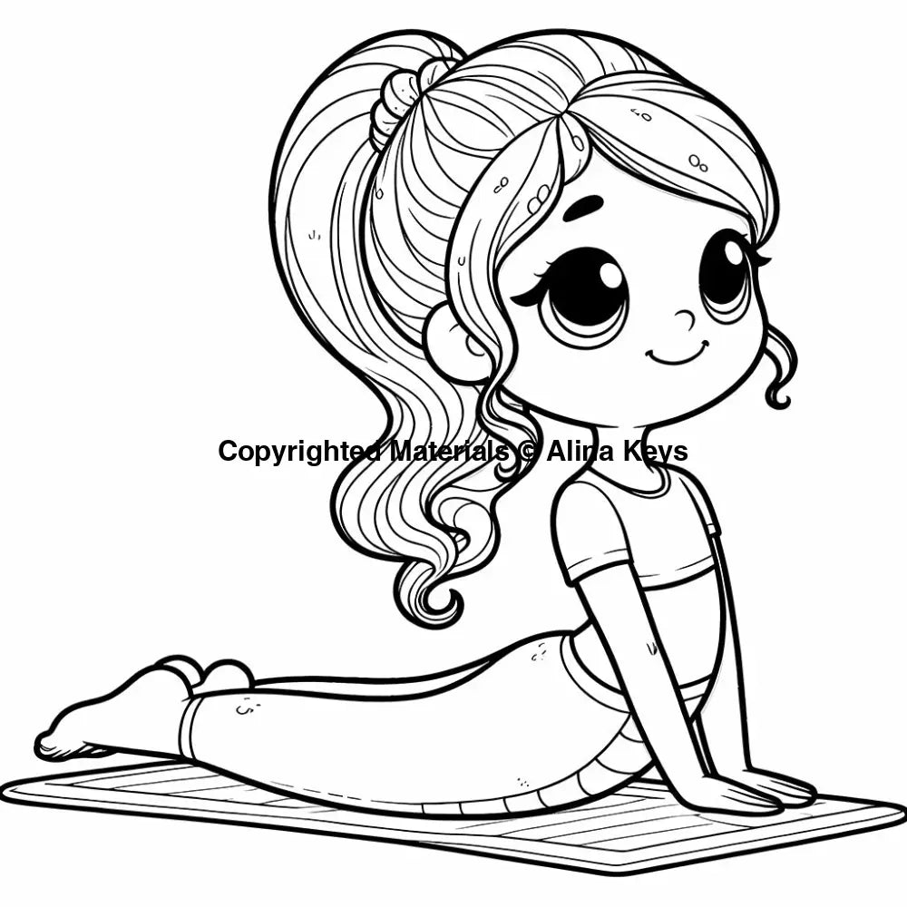 cobra pose bhujangasana yoga coloring pages