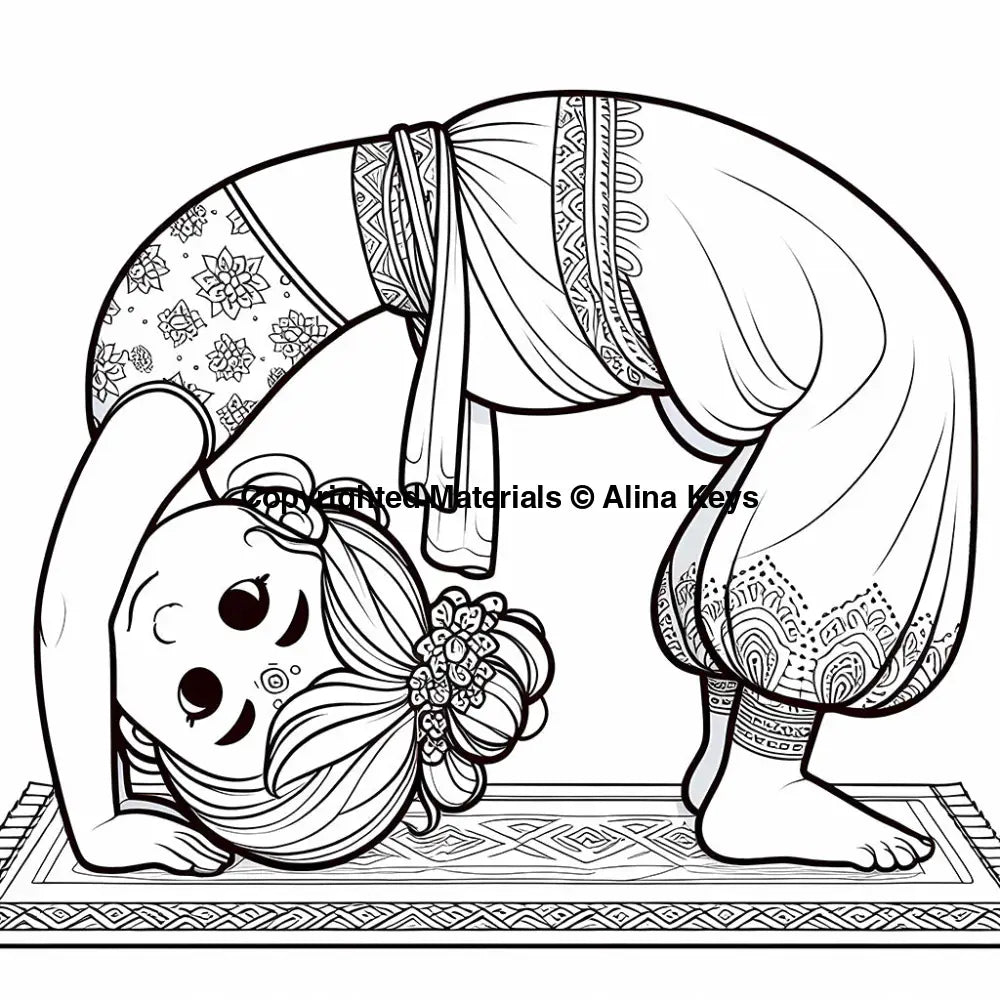 wheel pose urdhva dhanurasana yoga coloring pages