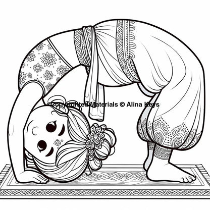 wheel pose urdhva dhanurasana yoga coloring pages