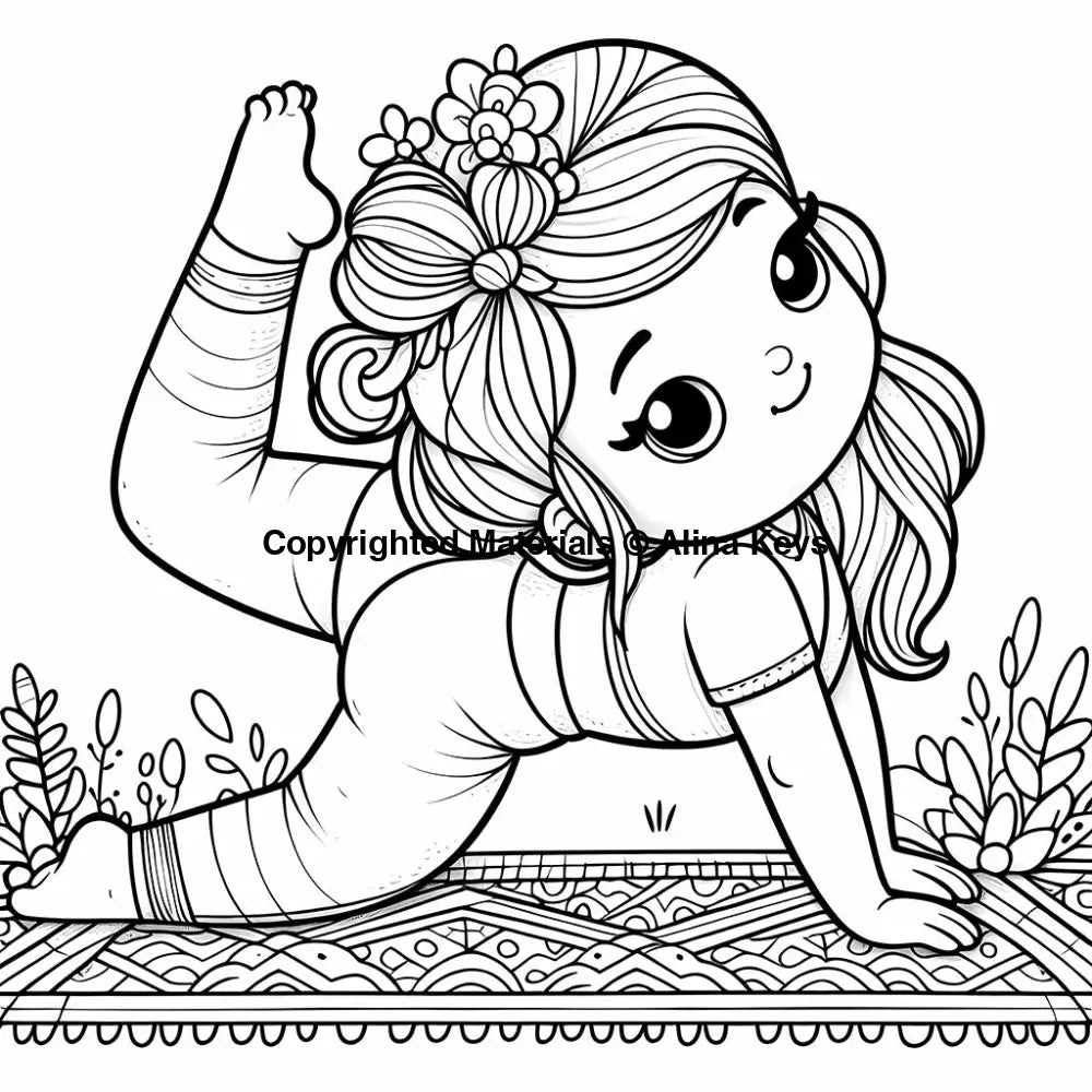 tiger pose vyaghrasana yoga coloring pages