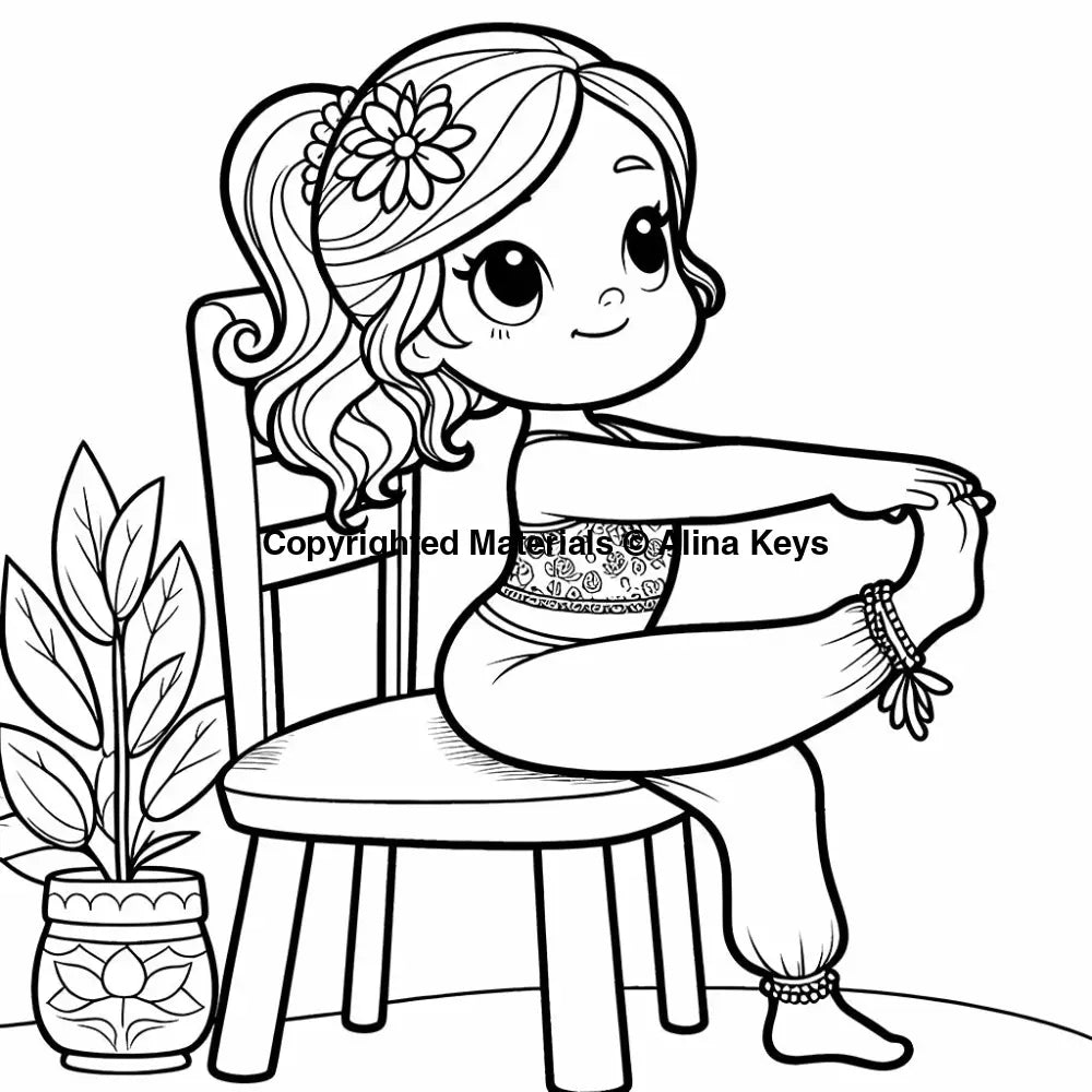 seated forward bend paschimottanasana yoga coloring pages